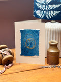 Mixed Media Cyanotype Blank Greeting Card