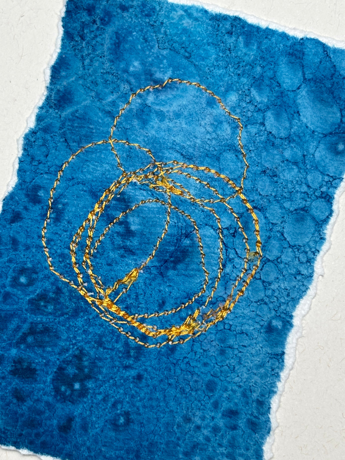 Mixed Media Cyanotype Blank Greeting Card