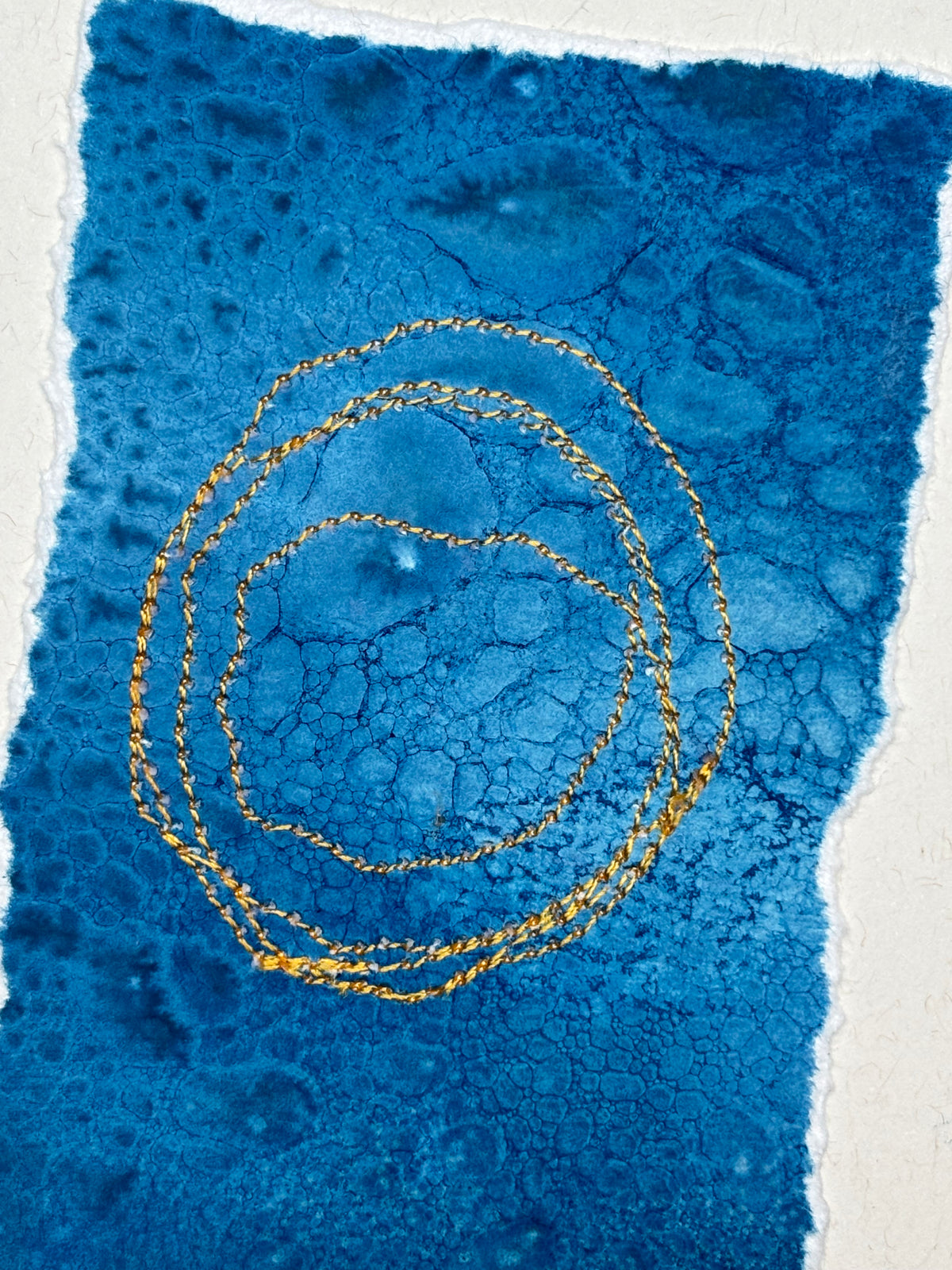 Mixed Media Cyanotype Blank Greeting Card