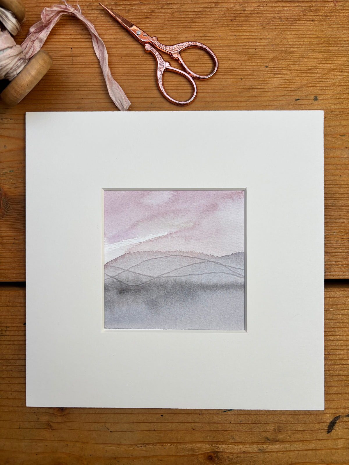 Pink Sky at Night - Original Watercolour Painting