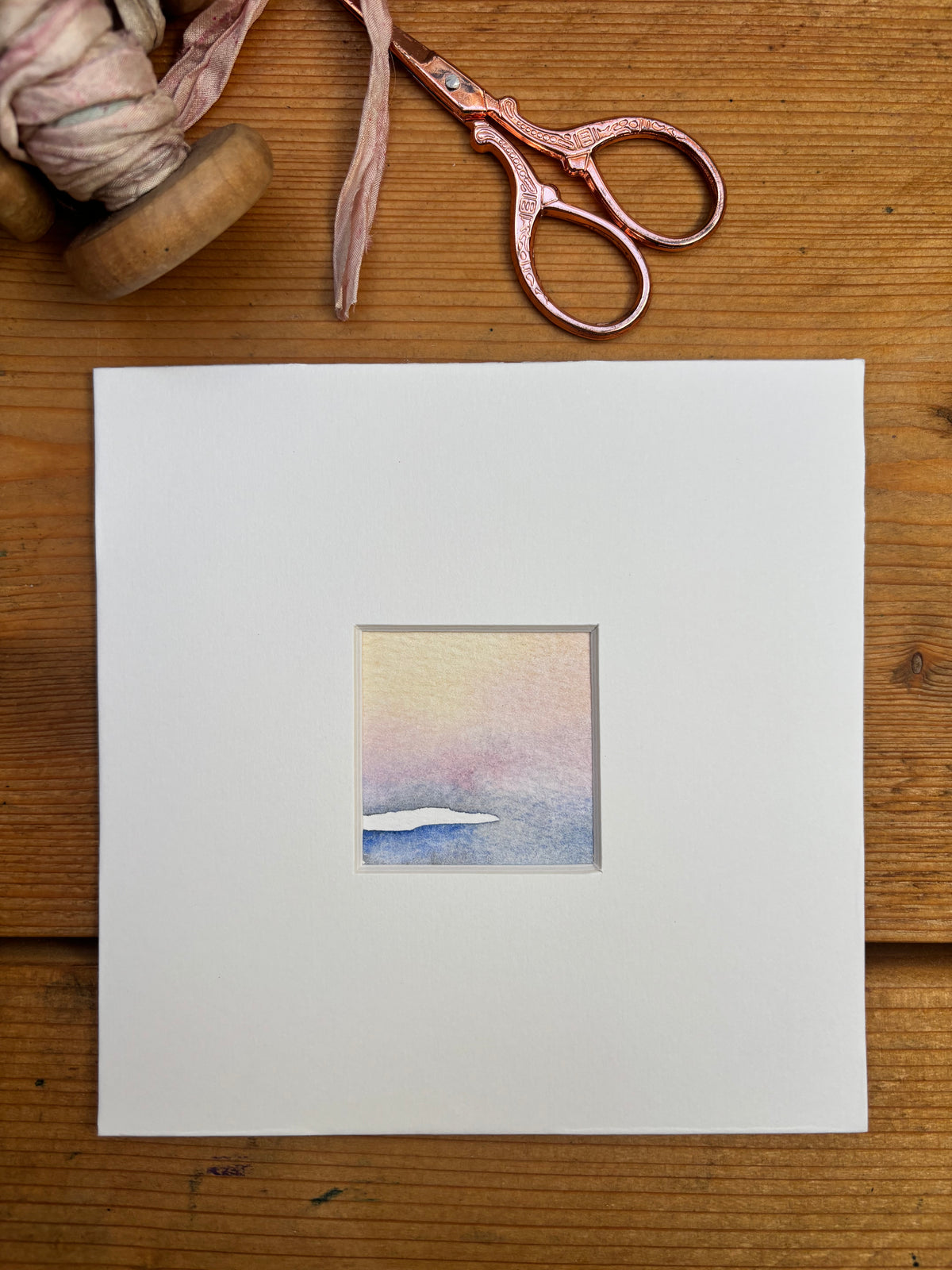 Quiet Horizons - Watercolour landscape Abstract Mini Print