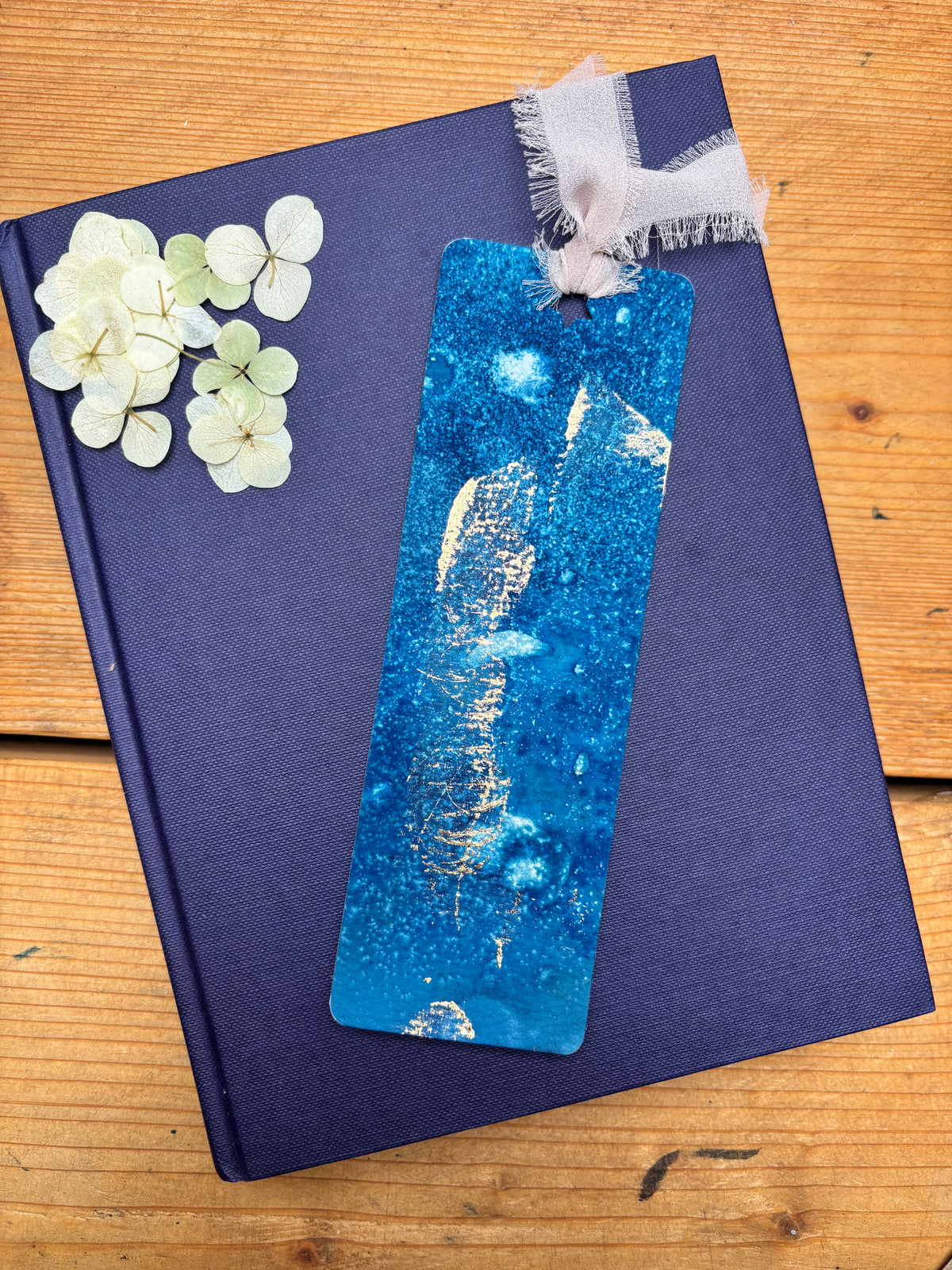 Abstract Cyanotype Bookmark