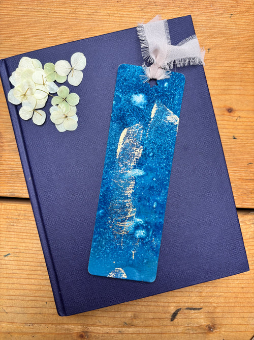 Abstract Cyanotype Bookmark