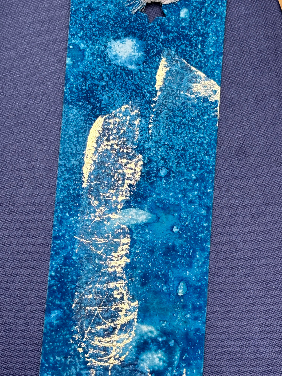 Abstract Cyanotype Bookmark