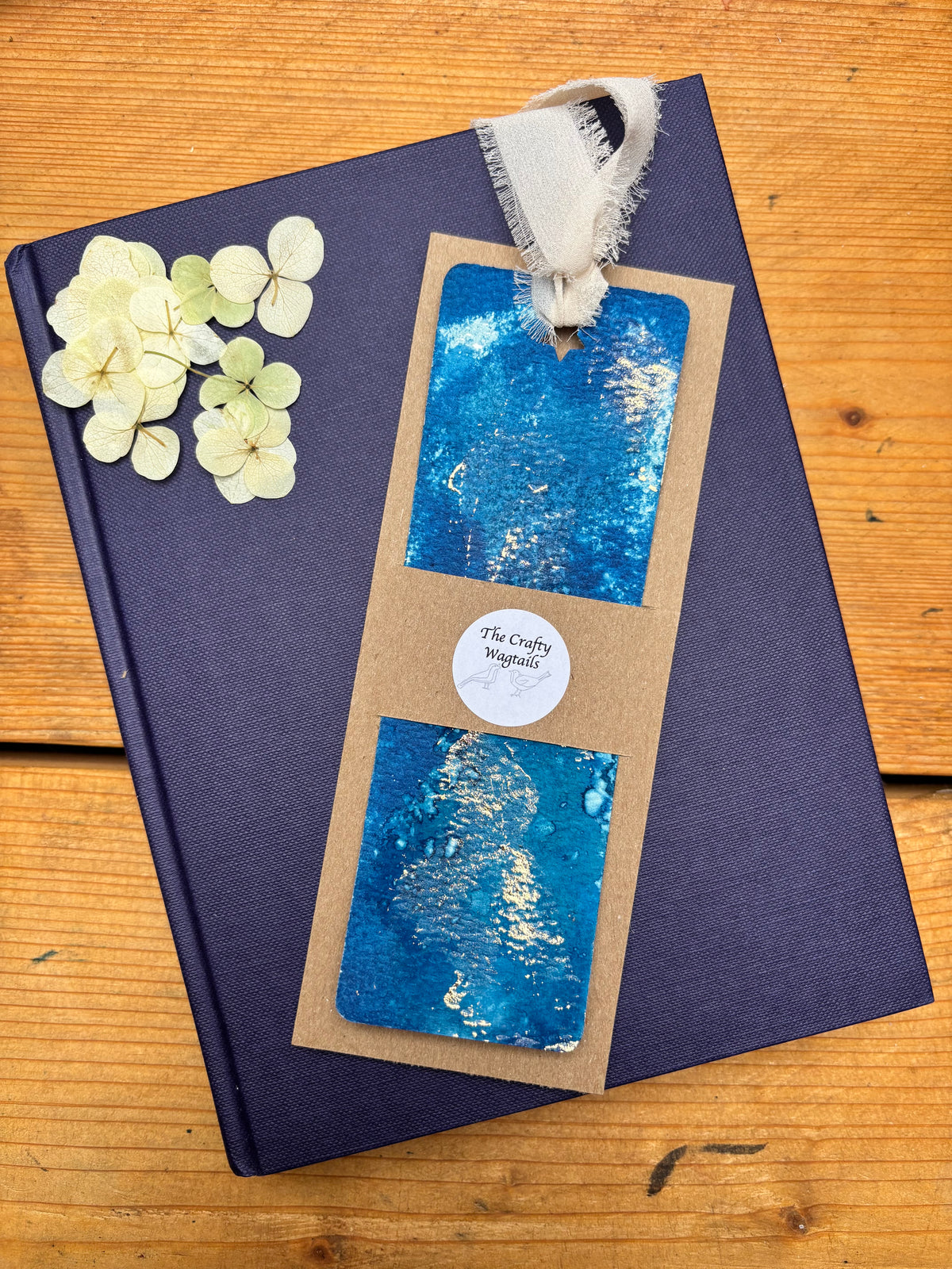 Abstract Cyanotype Bookmark