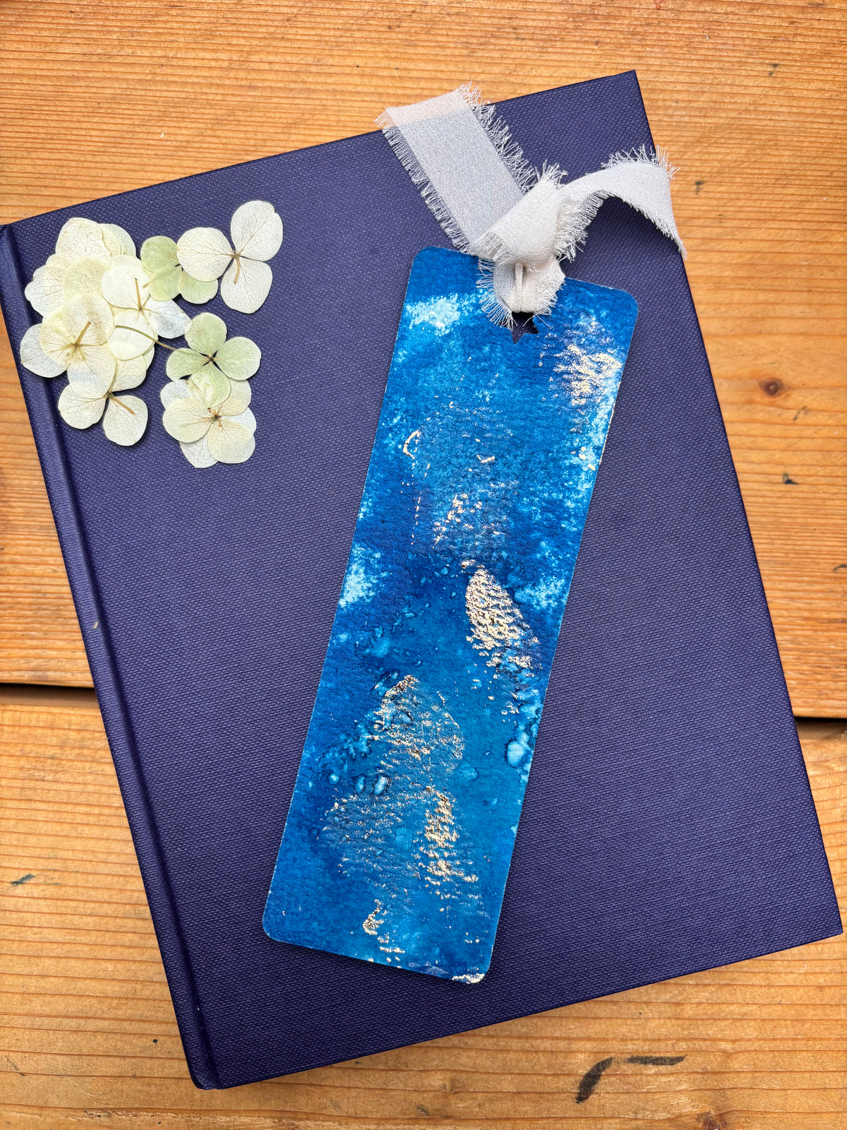 Abstract Cyanotype Bookmark