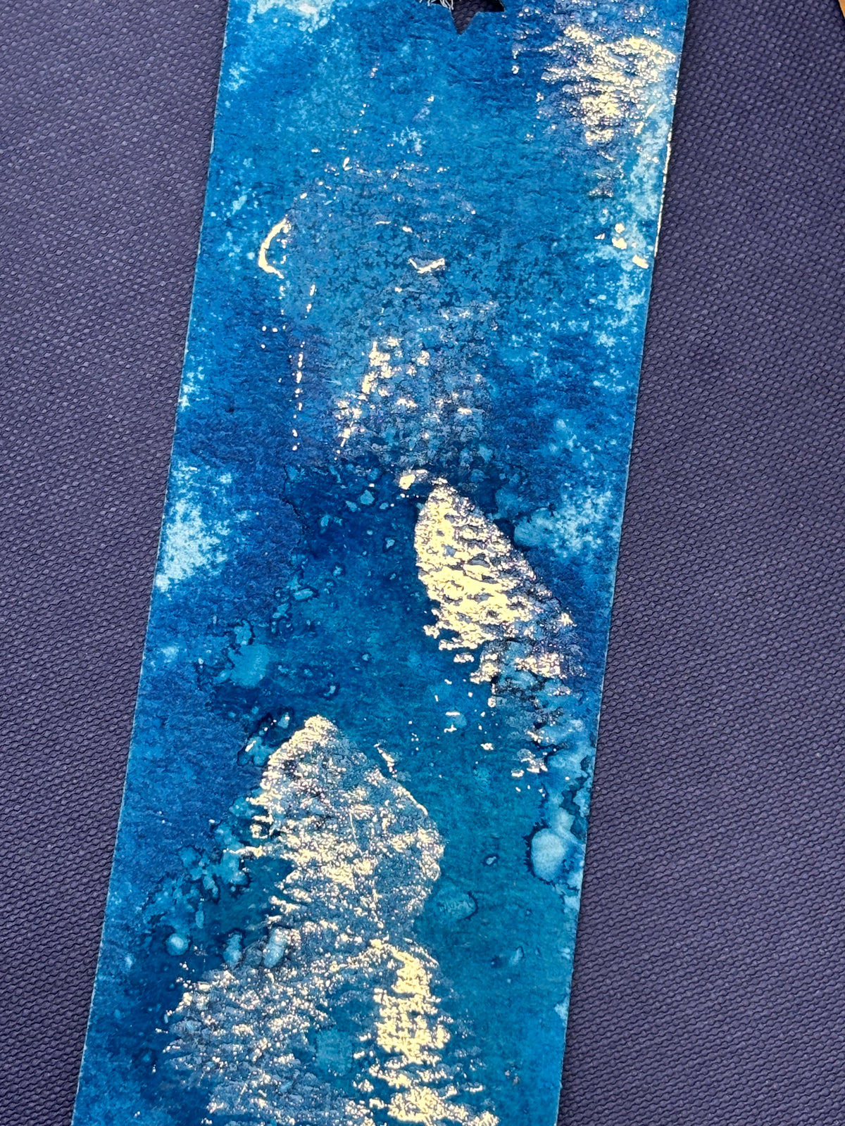 Abstract Cyanotype Bookmark