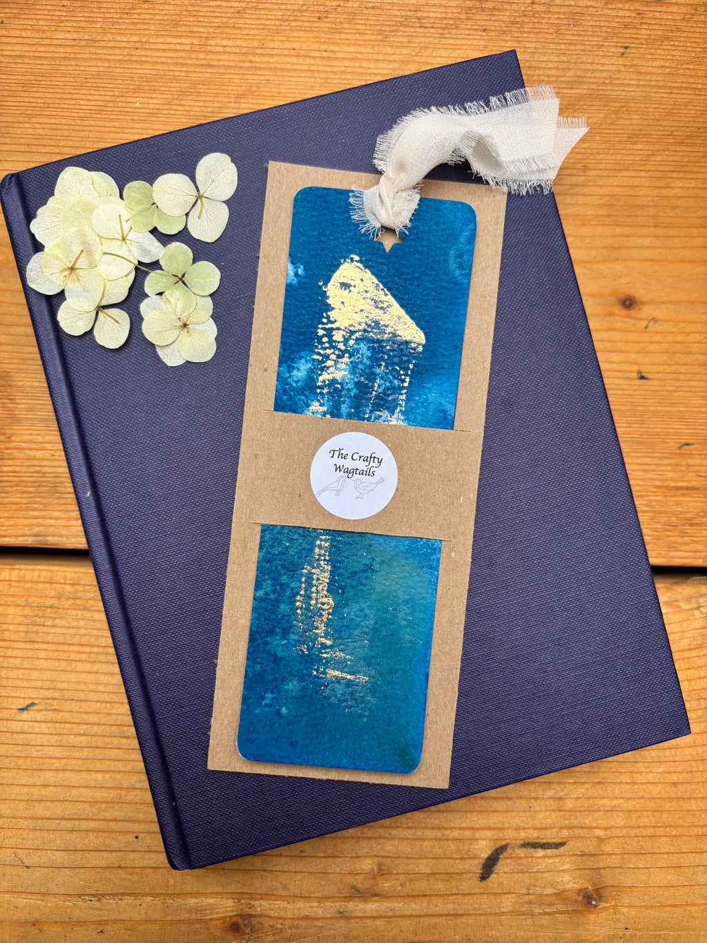 Abstract Cyanotype Bookmark