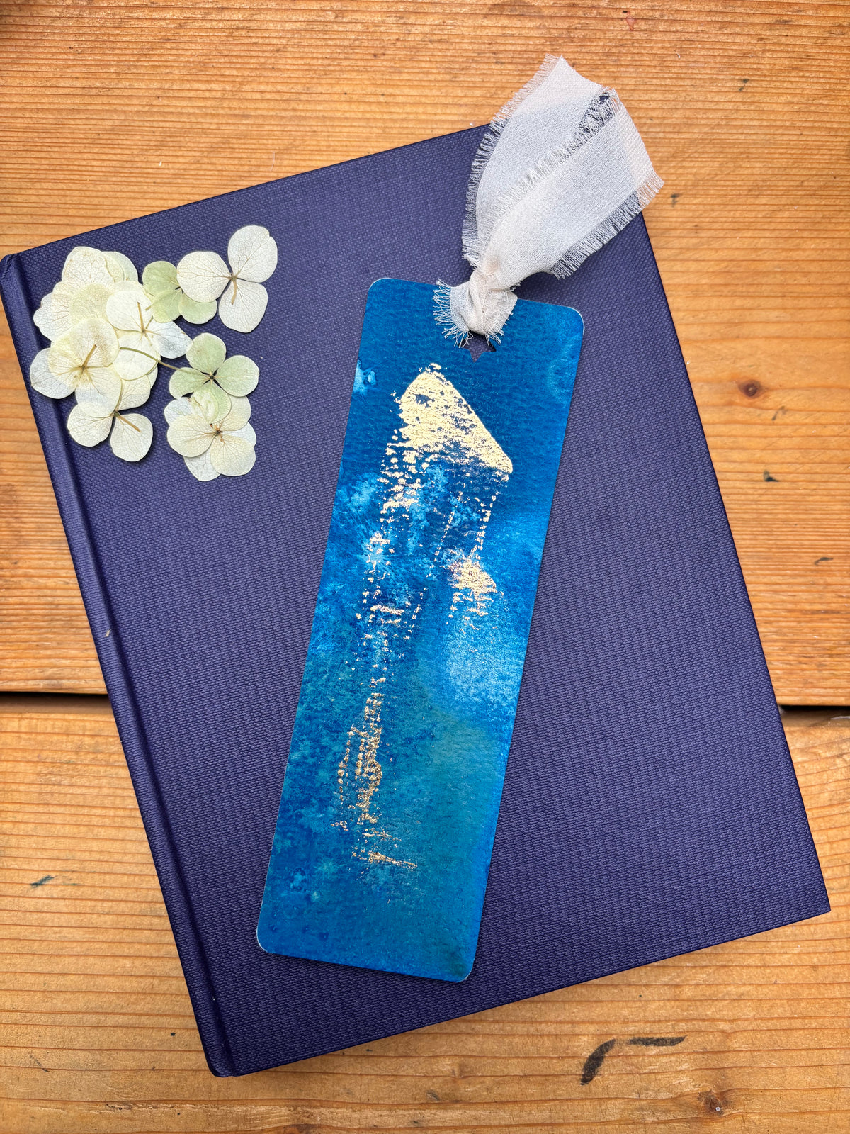 Abstract Cyanotype Bookmark