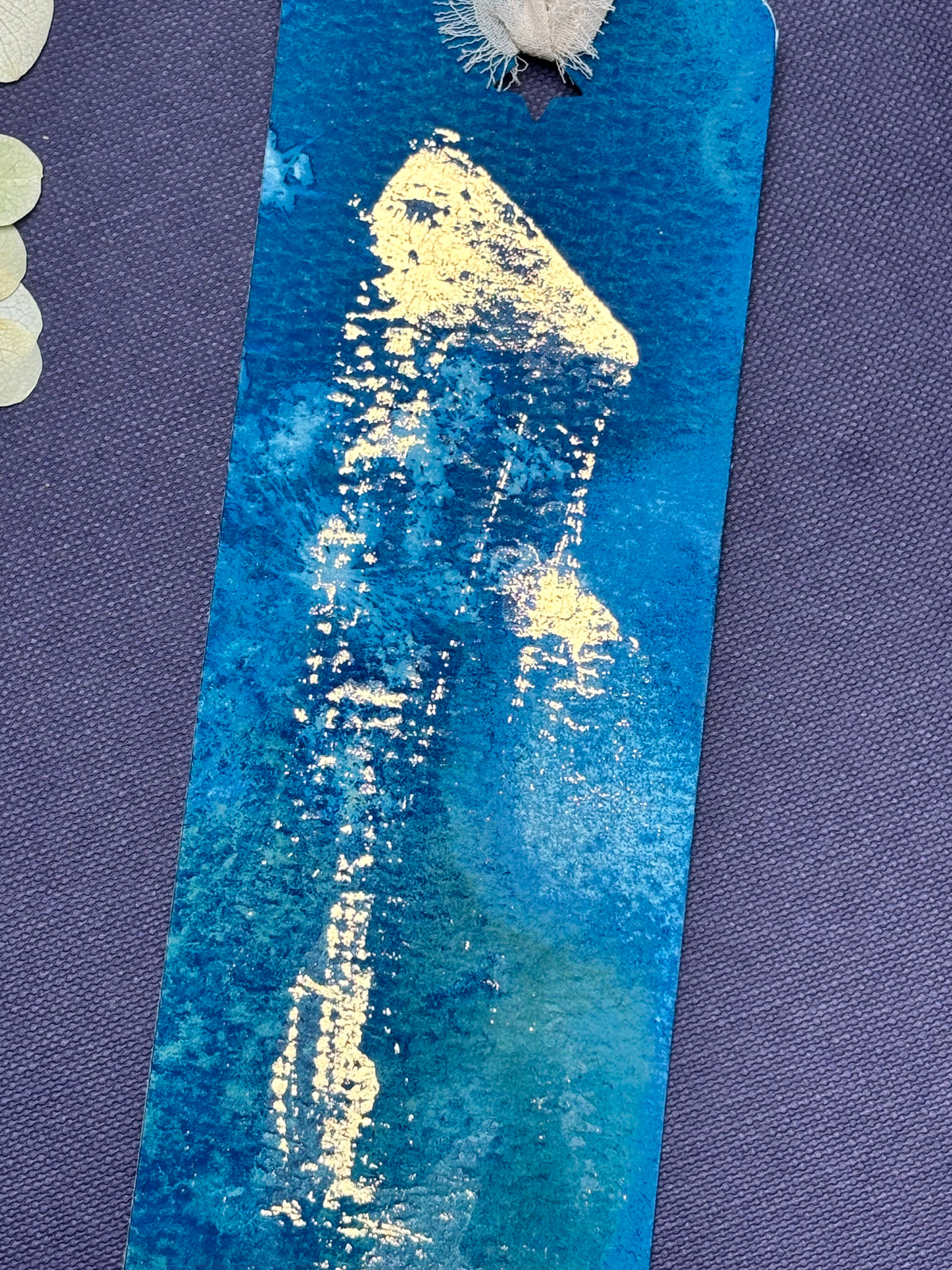 Abstract Cyanotype Bookmark