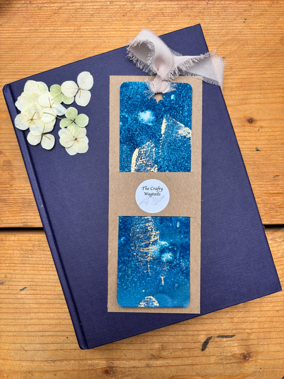 Abstract Cyanotype Bookmark